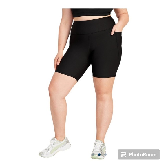 Old Navy High-Waisted PowerSoft Ribbed Compression Biker Shorts 8’inseam Size 4X - Picture 3 of 15